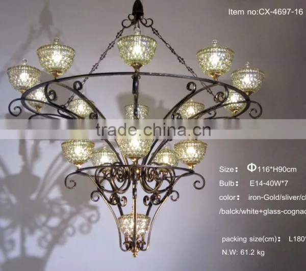 Hot Sale E14 Decorative Metal Chandelier/Beautiful New Design Three Levels Decorative Red Chandelier photo-6