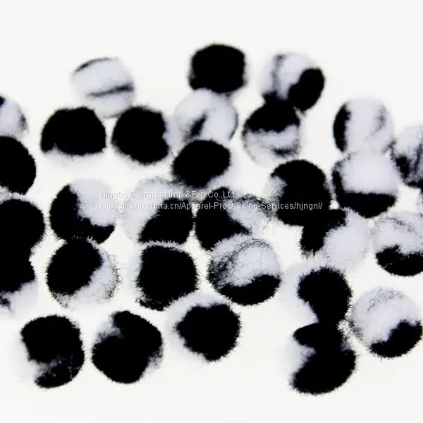 Mini Black N White Acrylic Pompom Ball photo-2