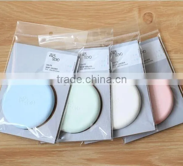 Creative Household Environmental Diatomaceous Earth Round/Square Soap Holder Eradicate Odor Water Absorption Soap Box photo-6