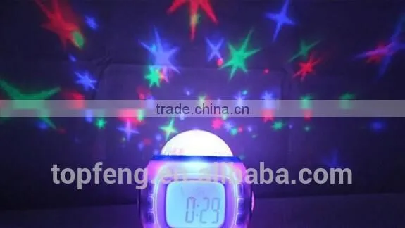 Music PROJECTOR Clock Watch Stars Night Lights Bright Dim Kids Child photo-2