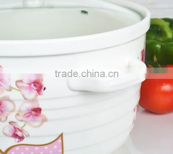 9" Ceramic Microwave Pot With Glass Lid photo-5