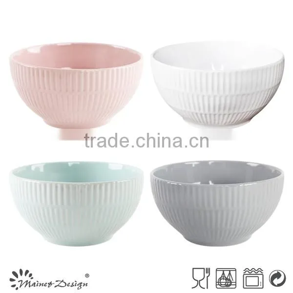 Ceramic Crockery Stoneware Emboss Dinnerware Bulk Bowl photo-5