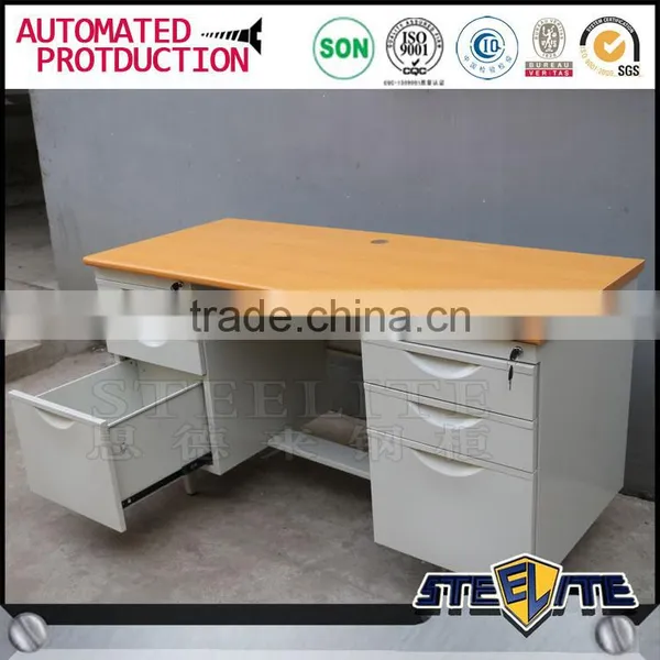 High Tech Executive Office Desk Computer Table With Bookshelf Office Boss Table photo-4