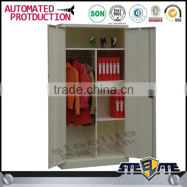 Double Open Door Steel Clothes Wardrobe Closet photo-2