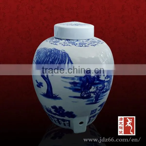 10 Litters Wholesale Ceramic Empty Traditional Chinese Wine Jar photo-3