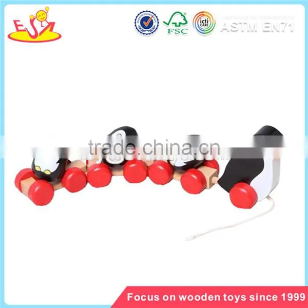 Wholesale Educational Wooden Pull Lions Car Toy Funny Baby Wooden Pull Lions Car Toy W05B053 photo-3