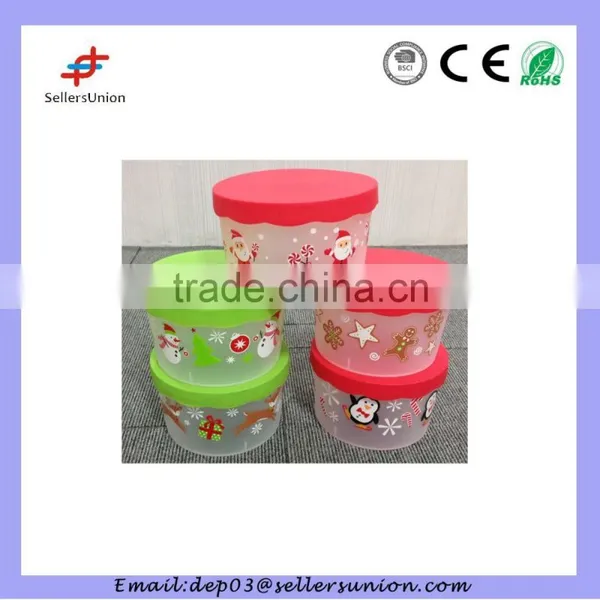 Christmas Plastic Container With Lid