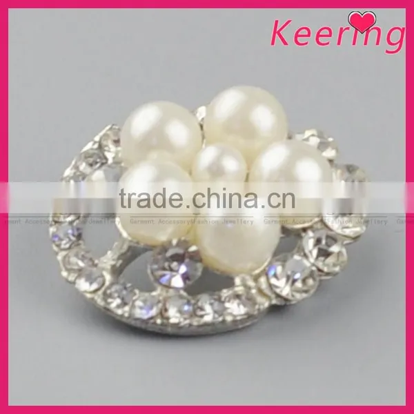 Wholesales Fashionable Custom Pearl Rhinestone Buttons for Garments WBK-1458 photo-2