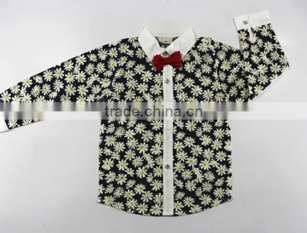 2016 New Design Boy's Shirt /100% Cotton Printing Shirt/ Flower Printing photo-2