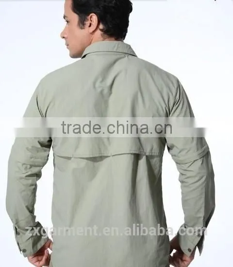 ZX UV Outdoor Protection Fabric Cheap Long Sleeve Fishing Usage uv Wholesale Fishing Shirts photo-3