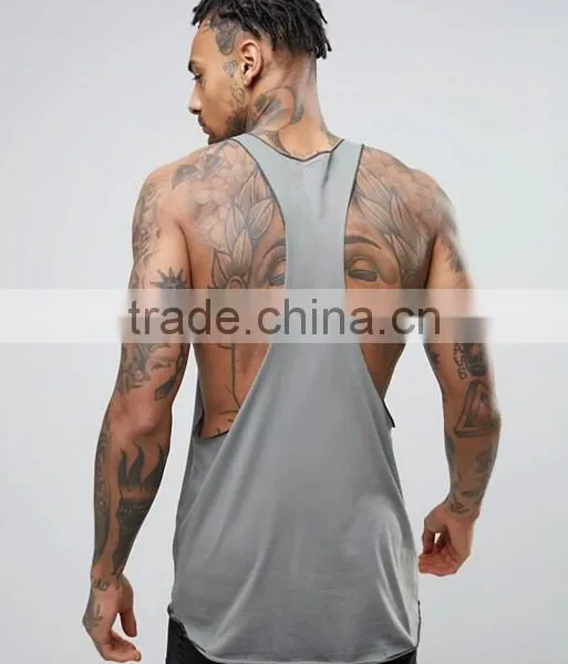 Xinlan High Quality New Design Summer Custom Dark Grey Gym Wear Comfortable 100% Cotton Casual Men's Sport Tank Tops photo-2