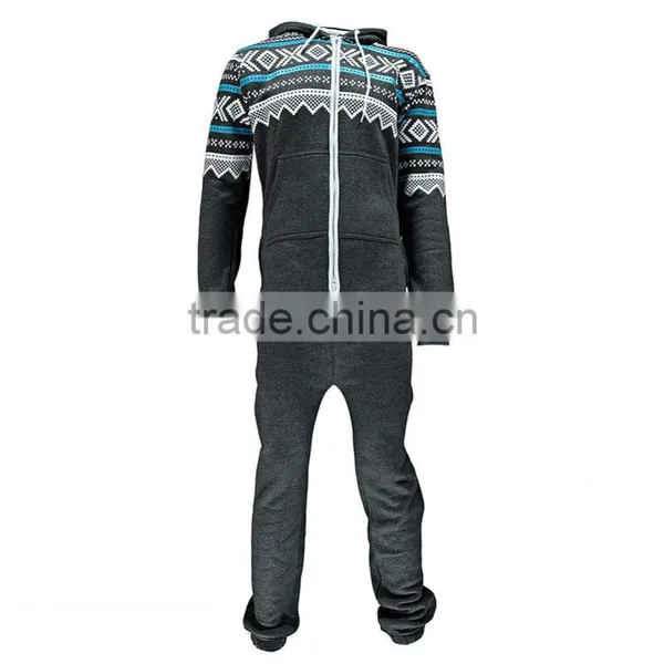 Cheap Price Ziped Hooded Super Soft Fleece Polyester Cheap Men's Onesie photo-3
