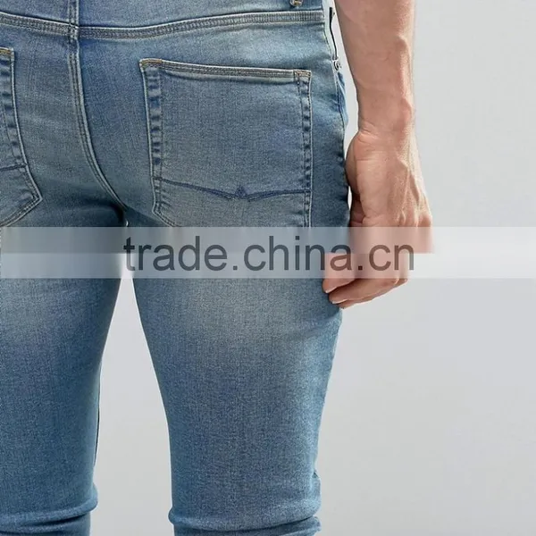 2017 Euro Fashion Denim Mens Jeans Made in China Motor Motorcycle Skinny Biker Jeans. photo-4
