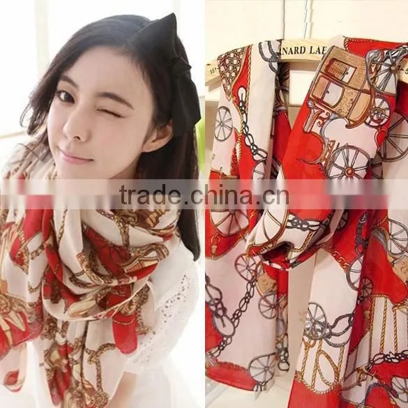 Fashion Women's Wheel Pattern Chiffon Type of Scarf for Women 13420 photo-4