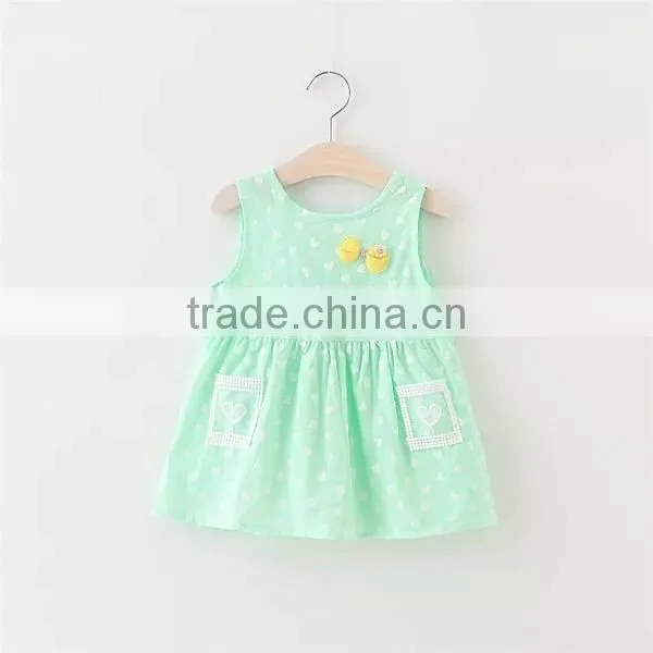 Children's Clothing Sleeveless Summer Skirt Sling Dresses Red Heart Printed Kids Model Dress photo-3