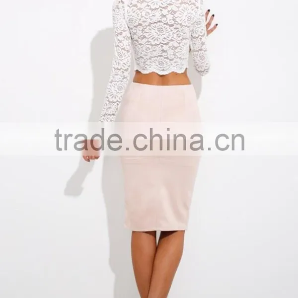 Wholesale Clothing Manufacturers Elegant Long Sleeve Lace Crop Top,sexy Transparent Summer Lace Top 2015 photo-6