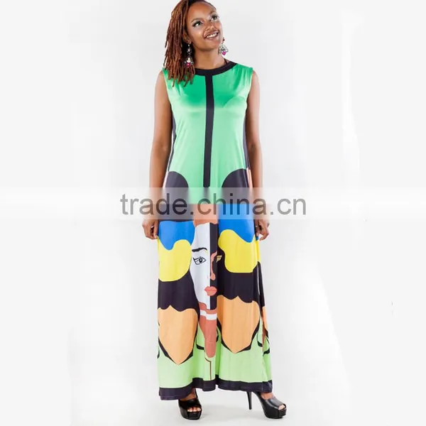 Walson The Summer New Sexy Beautiful Picture Printed Loose Dress Long Maxi Dress Silk Dress photo-5