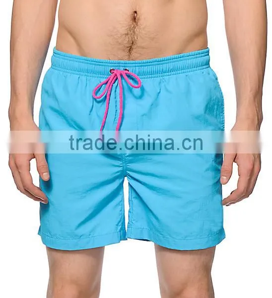 Wholesale Poly Plain Dyed Elastic Shorts Men Beach Swim Men Shorts photo-2
