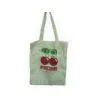 Reusable TC Plain Cotton Bags, Grocery Shopping Bags With Cherry Pattern