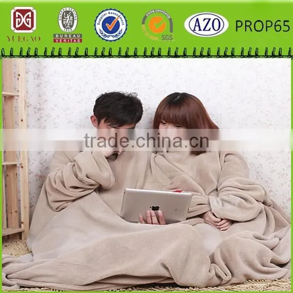 Top Hot Sell Colar Fleece Blanket tv Blanket With Sleeves