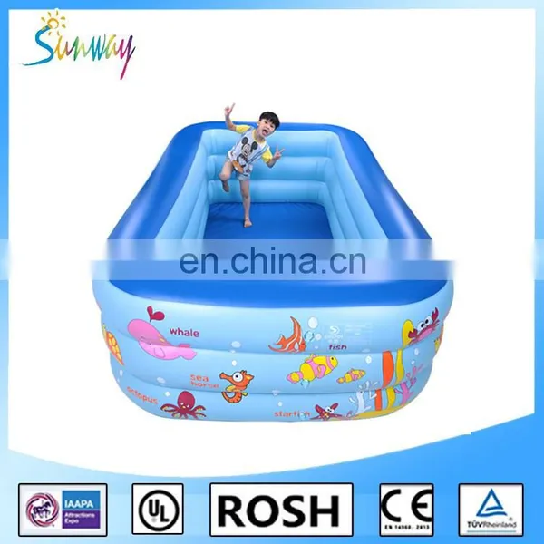 SUNWAY Promotional Custom Made PVC Inflatable Pool For Hildren Big Rectangular Swimming Pool for Children Kids Spa Pool photo-4
