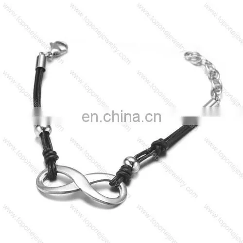 Cheap Wholesale Stainless Steel Infinity Women's Charms Leather Bracelets Jewelry Gifts photo-4