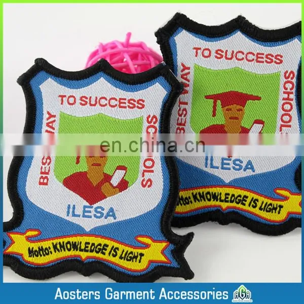 Custom School Logo Uniform Cheap Woven Badge Patch