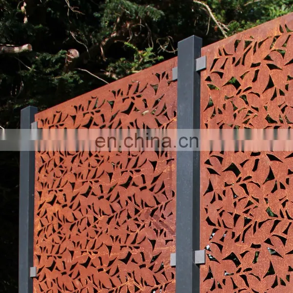 Privacy Fence for Garden Decoration Hot Rolled Corten Steel Fence photo-2