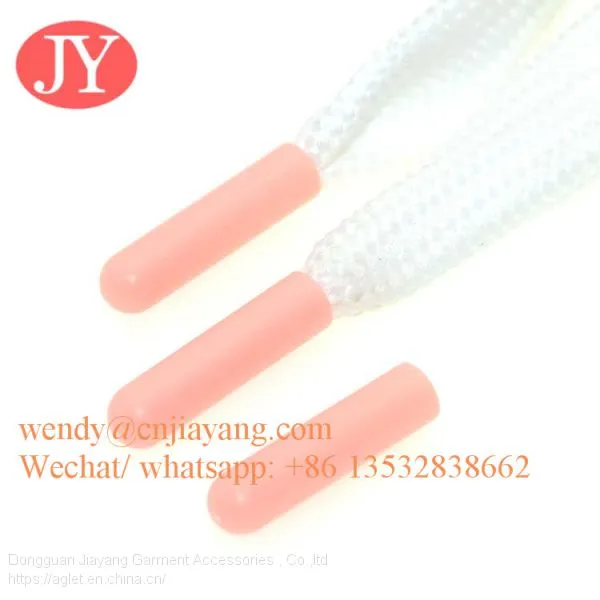 Jiayang 4.2*20mm Plastic Tips Manufactruer Glossy Orange Color Round Shape Plastic Aglet Shoelace Tips photo-3