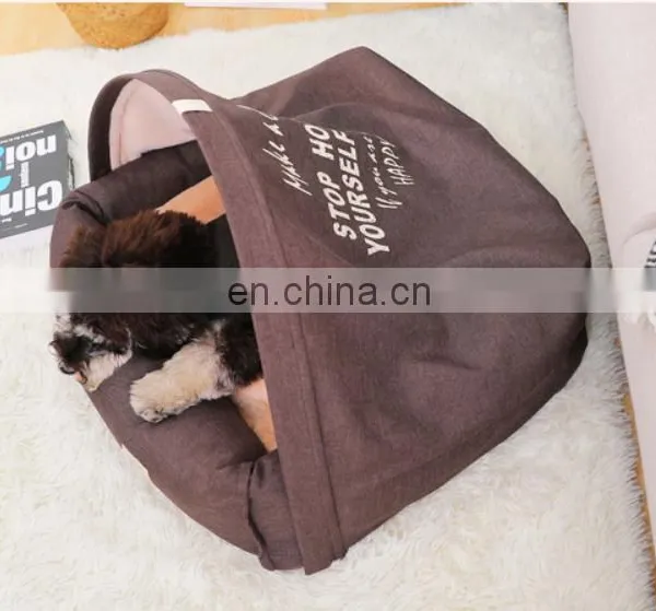 Luxury Dog Cat Bed With Blanket Machine Washable Pet Bed Sofa With Soft Fleece Fabric photo-4