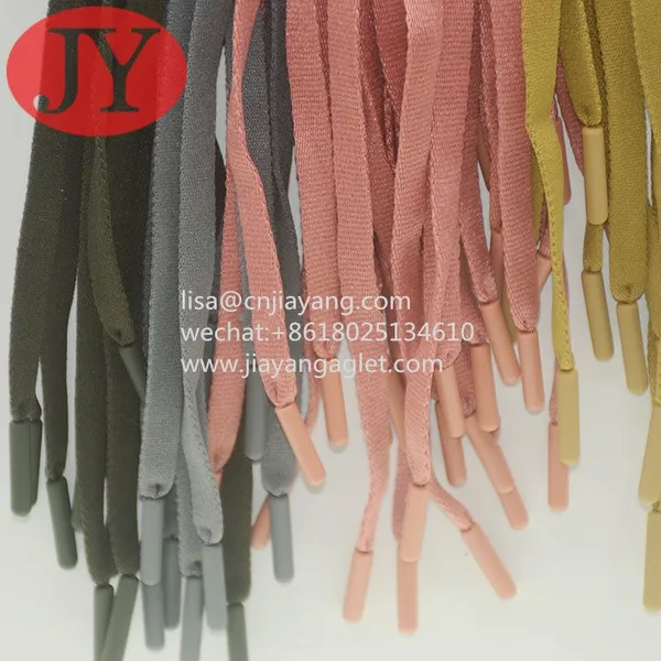 Factory Custom 5mm Green Round Elastic Polyester Lace With TPU Plastic Aglet Shoelace Head photo-3