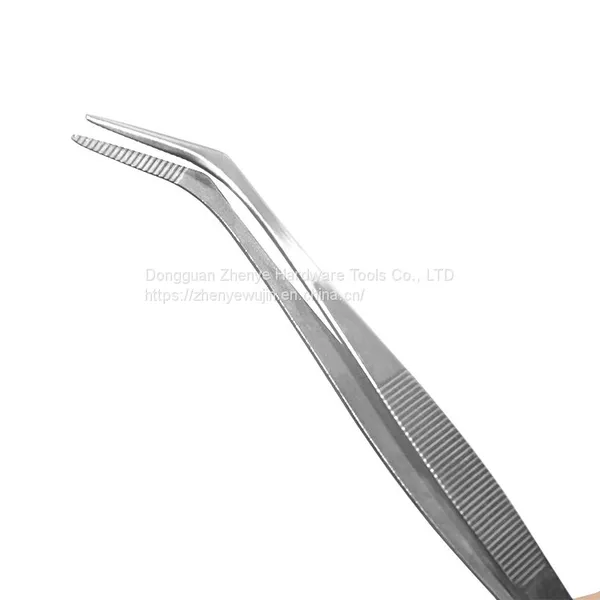 Stainless Steel Straight Head Round Head Elbow Fleshy Lengthening Toothless Large Size Dressing Long Tweezers photo-5