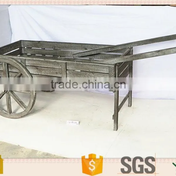 New Design Shabby Chic Antique Decorative Wooden Garden Cart HW15A00318