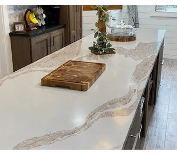 Code：7289，Calacatta Artificial Stone Quartz Slab Kitchen Countertops photo-3