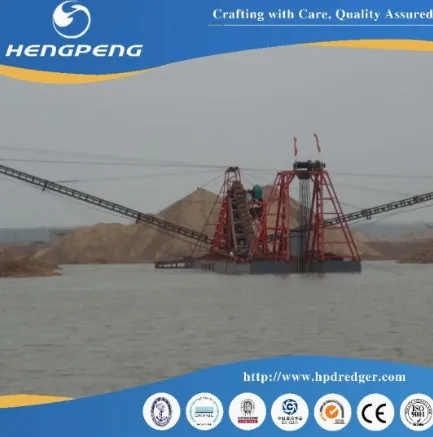 High Efficiency Hengpeng 200t Chain Bucket Gold Mining Dredger photo-3