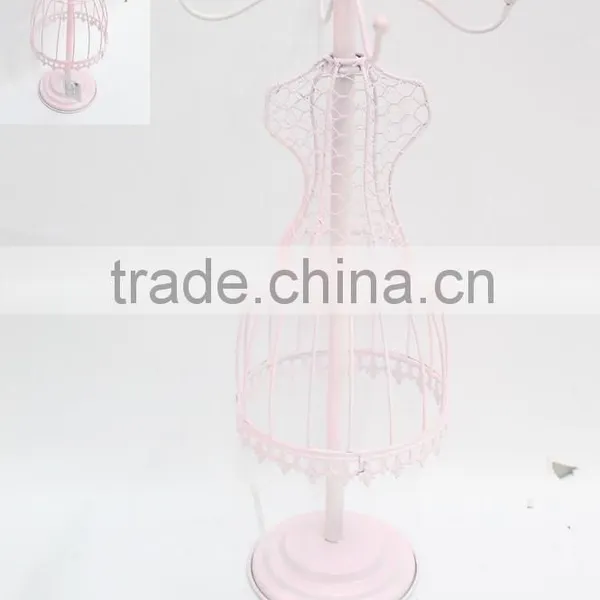 Pink dress style metal coat hanger