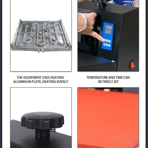 New Manual Heat Press Machine 38*38cm Sublimation Transfer for T-Shirt Garment 110V Semi-Automatic With Motor for Home Use photo-4