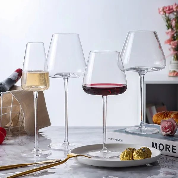 Free Samples Clear Luxury Goblet Crystal Wine Glasses Stemless Red Wine Glass Lead Free Long Stem Glassware