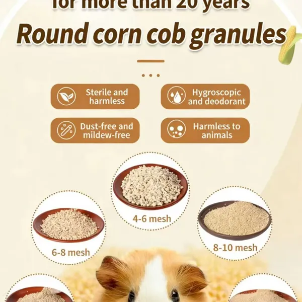 Sensitive Corn Cob Granules, Strongly Absorb Mucus, Environmental Desiccant and Deodorizer, 2mm 3mm 4mm 5mm