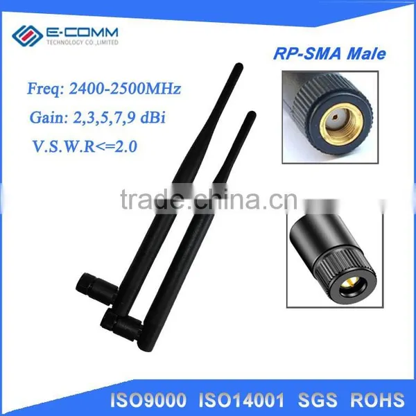 Good Performance 5dBi WIFI Antenna 2400-2500MHz Long Range Rubber Whip Wireless Antenna photo-2