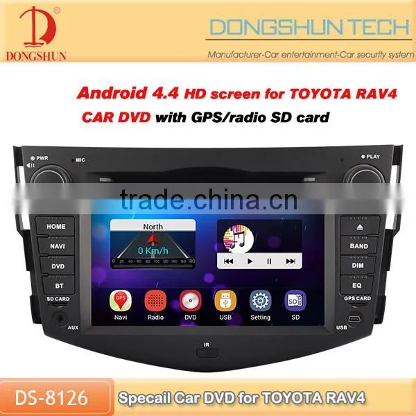 Pure Android 4.4 System Car Dvd 2 Din Car Audio for Toyota RAV4