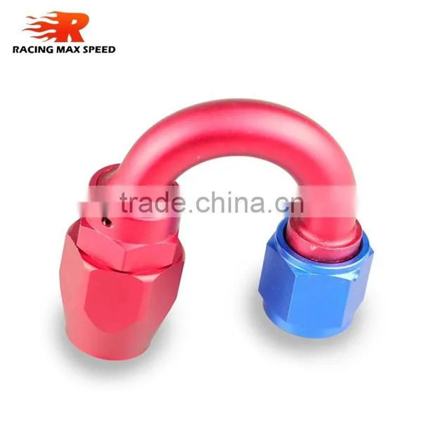 Aluminum Oil Cooler Fitting 180 Degree Resuable Hose End Fuel Line Hose End Fitting Adaptor Blue and Red 40-180-10 photo-5