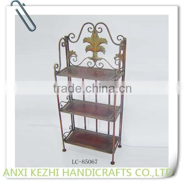 KZ140121 4 Tier Wrought Iron Tall Standing Corner Kitchen Rack photo-2
