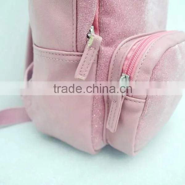 The Lovely Pink PU Leather Casual Backpack, Women Outdoor Sports Day Backpack photo-3