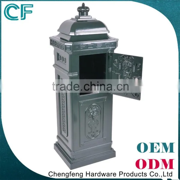 The Most Popular Style In Europe Foshan Manufacturer Lion Ornament Green Lockable Fence Mailbox From China photo-4