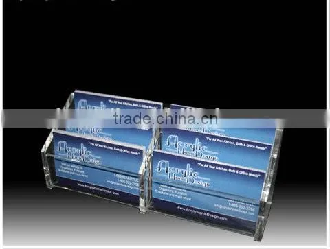 Desktop Acrylic Business Card Holder Plexiglass Paper Notes Organizer photo-3