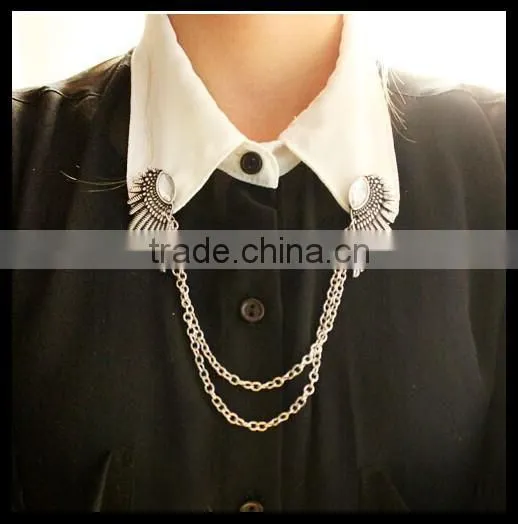 Bird Wing Crystal Collar Clip Collar Chain Cardigan Clips Collar Sweater Guard photo-2