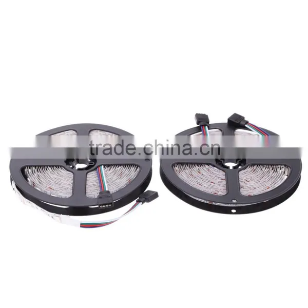 AC100-240V 2*5M 5050 SMD RGB 600LEDs LED Strip Light Lamp 44Key + IR Remote Controller DC12V + Power Adapter photo-2