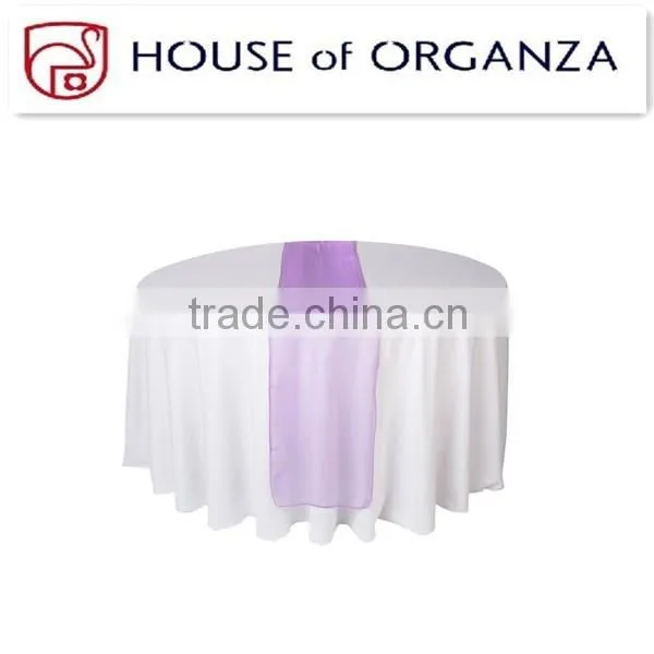 2014 Beautiful Pink Organza Runner Table Linen for Wedding Decoration