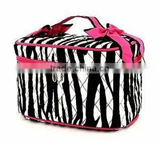 2015 Quilted Zebra Print Cosmetic Bag With Bows photo-2